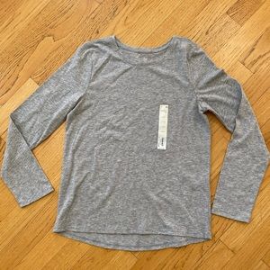 NWT! Girls SO® Large 10/12 FAVORITE TEE Soft Heather Gray Long Sleeve Basic Tee